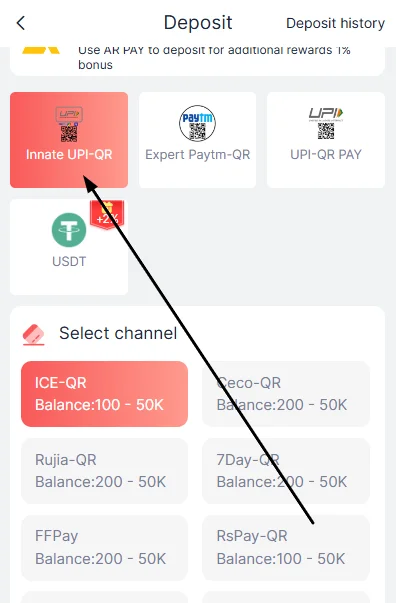 Select payment options for 91 club